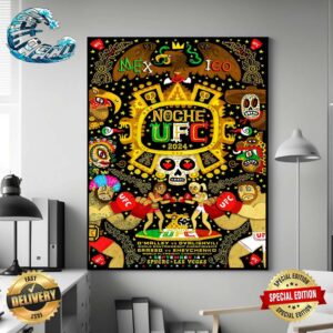 UFC 306 Artist Series Poster All Matchup Art By Mexico City Own Jorge R Gutierrez Home Decor Poster Canvas