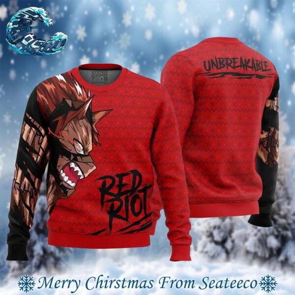 Unbreakable Red Riot My Hero Academia 2024 Best Knitted Ugly Christmas Sweater