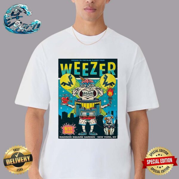 Weezer Band Poster For Tonight In New York NY At Madison Square Garden On September 11 2024 Classic T-Shirt