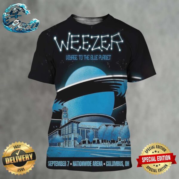 Weezer For Show On The Voyage To The Blue Planet Tour In Columbus OH At Nationwide Arena On September 7 2024 All Over Print Shirt