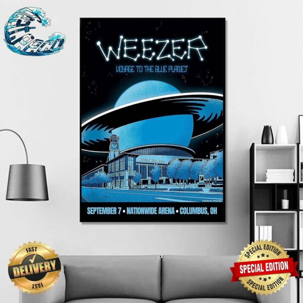 Weezer For Show On The Voyage To The Blue Planet Tour In Columbus OH At Nationwide Arena On September 7 2024 Poster Canvas