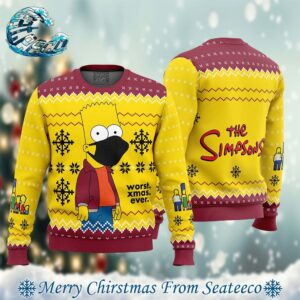 Worst Xmas Ever The Simpsons Holiday Ugly Christmas Sweater Gift For Family