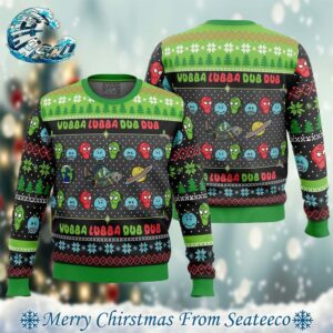 Wubba Lubba Rick and Morty Best Xmas Knitted Ugly Christmas Sweater Gift For Family