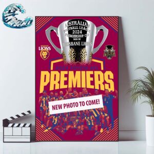 Australian Football League 2024 Premiership Cup Won By Brisbane Lions AFL Premiers Home Decor Poster Canvas