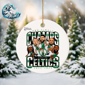 Boston Celtics 2024 NBA Finals Champions Pull Up Jumper Caricature Christmas Holiday Decorations Ornament