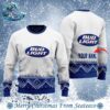 Bud Light Beer White Personalized Reindeer Ugly Christmas Sweater Gift For Men And Women