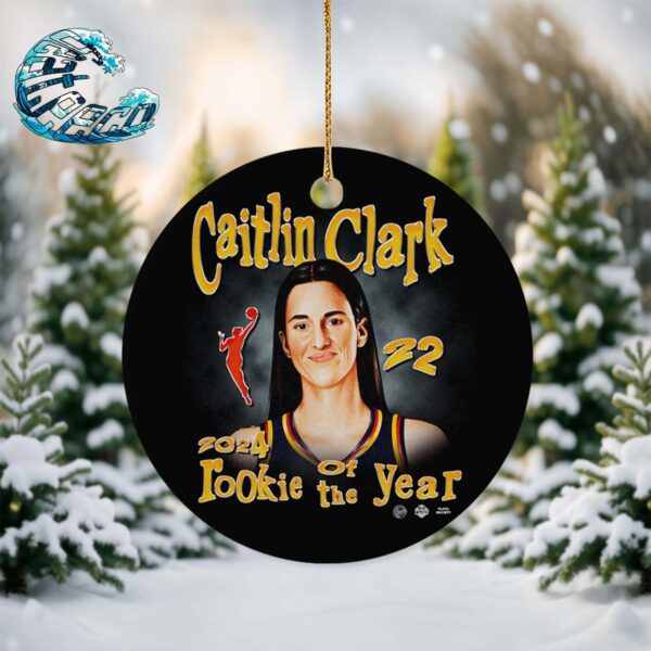 Caitlin Clark Indiana Fever Playa Society 2024 WNBA Rookie Of The Year Christmas Tree Decorations Ornament