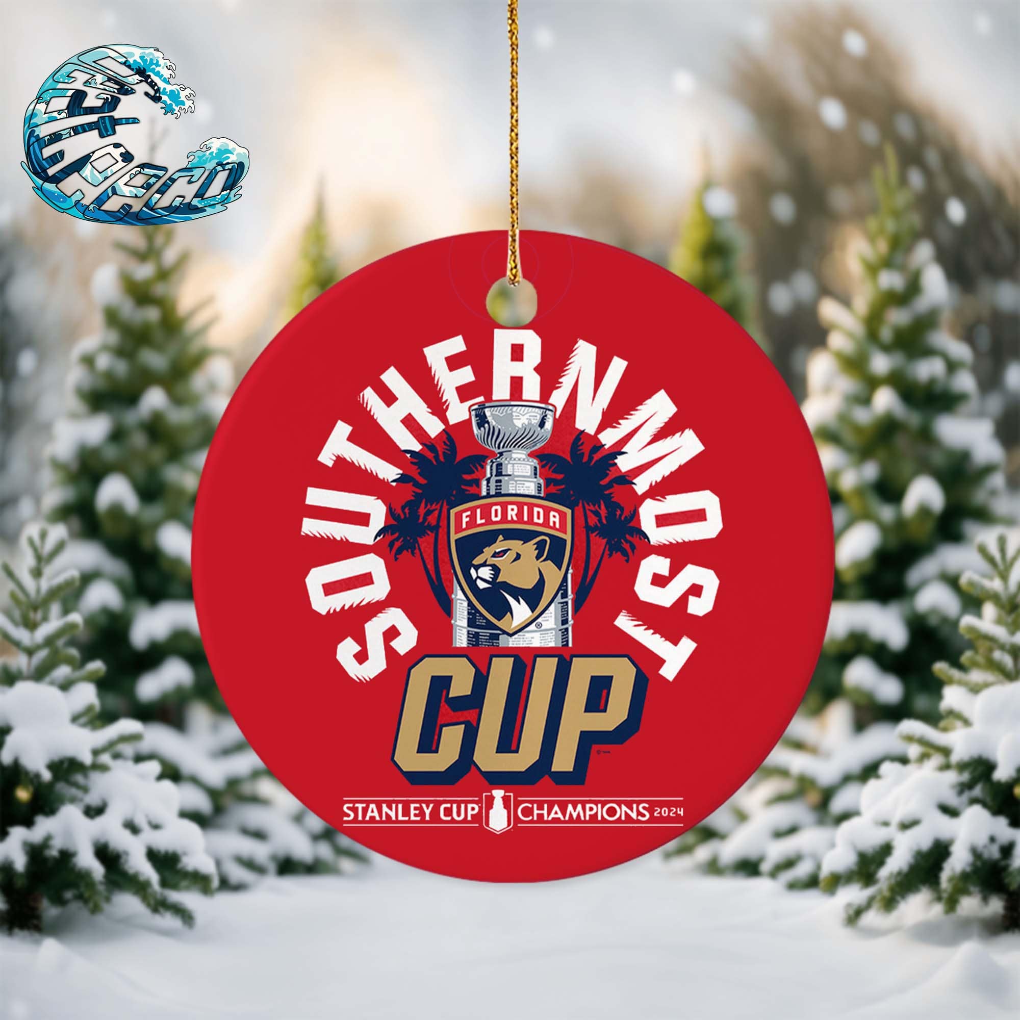 Florida Panthers 2024 NHL Stanley Cup Champions Christmas Tree Decorations Ornament