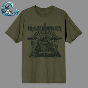 Iron Maiden Aces High Olive Celebrate The 40th Anniversary Vinatge T-Shirt