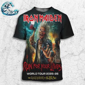 Iron Maiden Concert Poster For Run For Your Lives World Tour 2025-2026 From Iron Maiden To Fear Of The Dark All Over Print Shirt