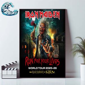 Iron Maiden Concert Poster For Run For Your Lives World Tour 2025-2026 From Iron Maiden To Fear Of The Dark Home Decor Poster Canvas