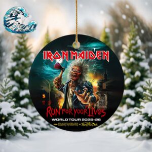 Iron Maiden Run For Your Lives World Tour 2025-2026 From Iron Maiden To Fear Of The Dark Xmas Gift Christmas Holiday Ornament