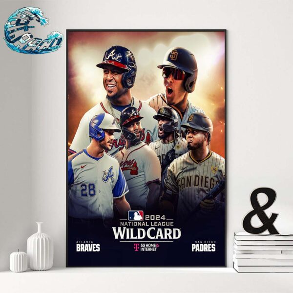 MLB 2024 National League Wild Card Matchup Atlanta Braves Vs San Diego Padres Home Decor Poster Canvas