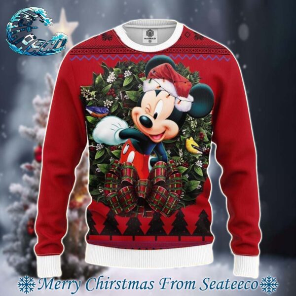 Mice Noel Style Mickey Santa Hat Disney Ugly Christmas Sweater Gift For Holiday 2024