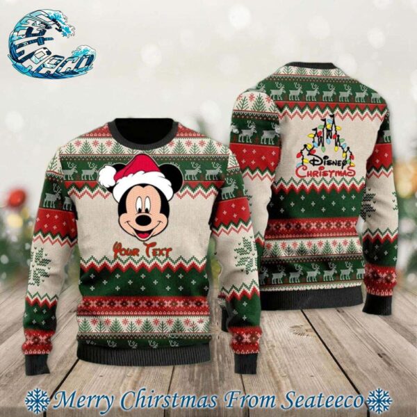 Mickey Santa Personalized Disney Cartoon Lover Christmas Gift Ugly Christmas Sweater Gift For Holiday 2024