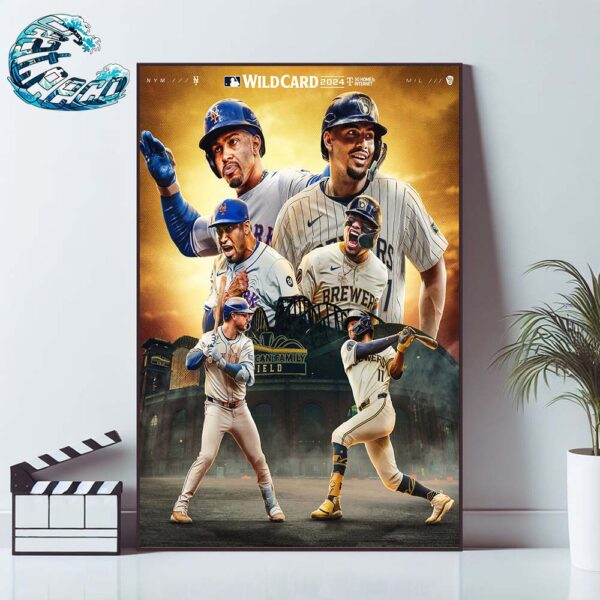 New York Mets Vs Milwaukee Brewers Matchup MLB 2024 National League Wild Card Home Decor Poster Canvas