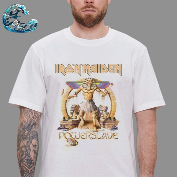 Official Iron Maiden Powerslave Pharaoh Ivory Celebrate The 40th Anniversary Classic T-Shirt