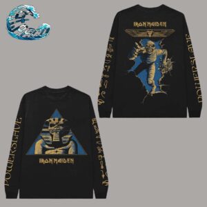 Official Iron Maiden Pyramid Sphynx Celebrate The 40th Anniversary Powerslave Era Pharaoh Eddie And Mummy Eddie Longsleeve T-Shirt