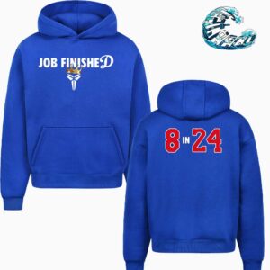 Official Los Angeles Dodgers x Kobe Bryant Nike Gear Via Vanessa Bryant Job Finished 8 In 24 Two Sides Print Hoodie Shirt