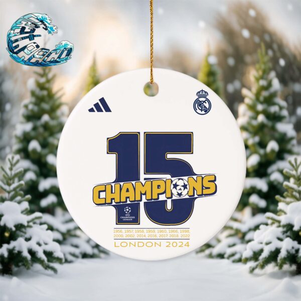 Real Madrid x Adidas 15 Champions UEFA Champions League London 2024 Christmas Tree Decorations Ornament