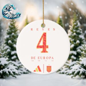 Spain Adidas Reyes 4 De Europa Euro 2024 Champions Fourth Euro Champions In History Holiday Christmas Decorations Ornament