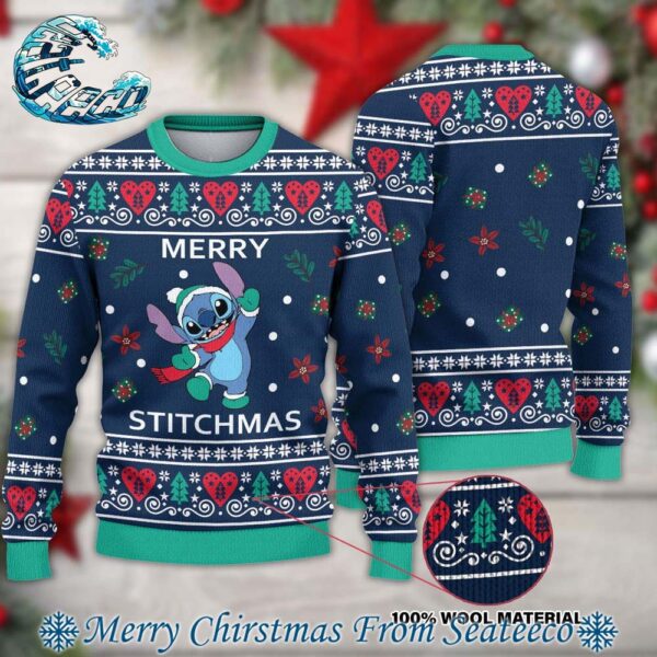 Stitch Merry Stitchmas Disney Ugly Christmas Sweater Gift For Men And Women